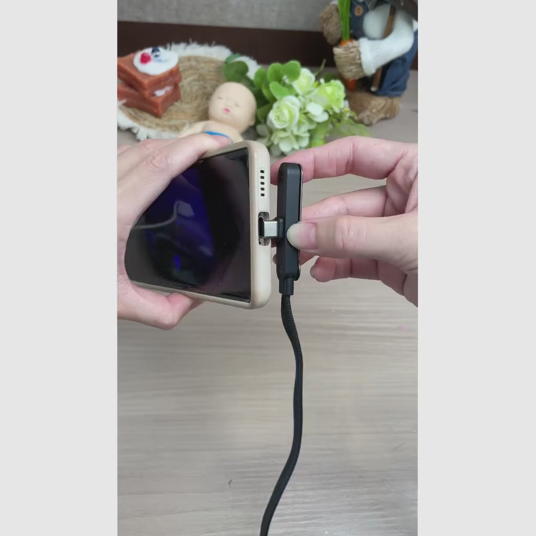 Cable USB-C 240W con soporte oculto, carga rápida y vista vertical u horizontal para celulares, tablets, laptops, gaming, oficina y viajes