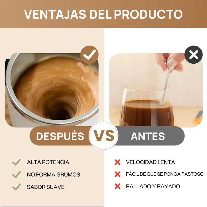 Taza eléctrica mezcladora automática recargable, agitación magnética, display LCD, mezcla uniforme, práctica para bebidas calientes o frías, ideal para oficina o hogar