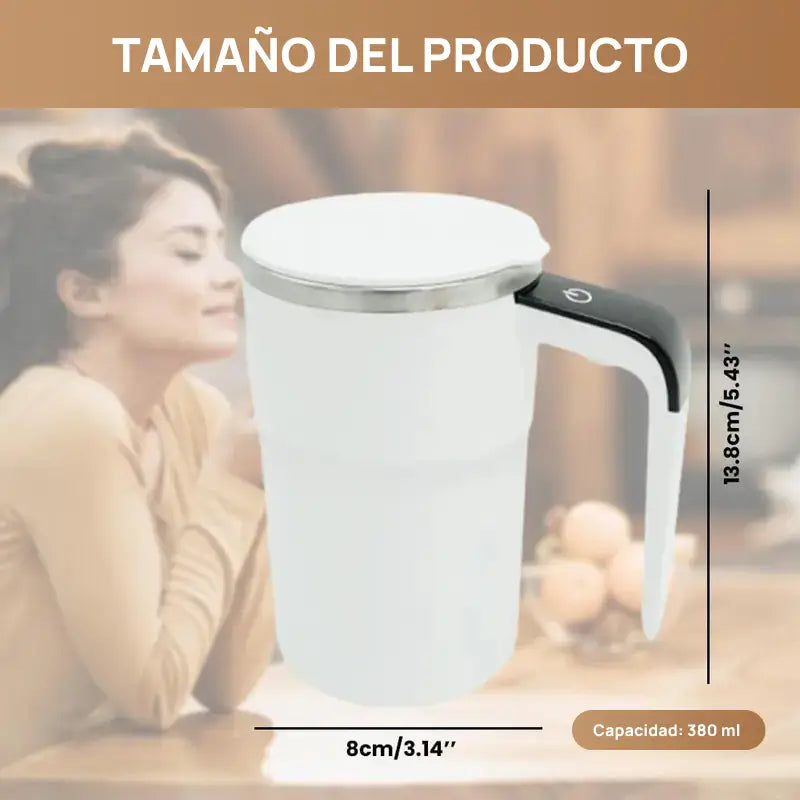 Taza eléctrica mezcladora automática recargable, agitación magnética, display LCD, mezcla uniforme, práctica para bebidas calientes o frías, ideal para oficina o hogar