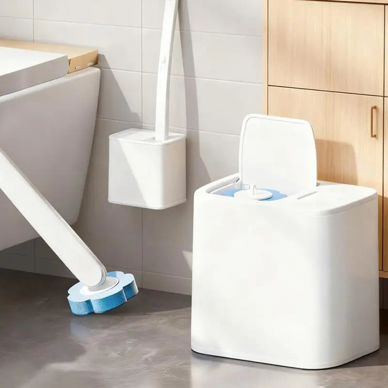 Kit de limpieza para baño con 24 cepillos desechables y soporte, adecuado para inodoro, lavabo, tina y desagües con higiene práctica