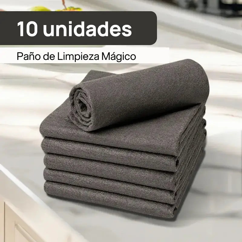 Juego de 10 paños mágicos de microfibra reforzada, reutilizables, ideales para limpieza de vidrios y ventanas con brillo instantáneo profesional