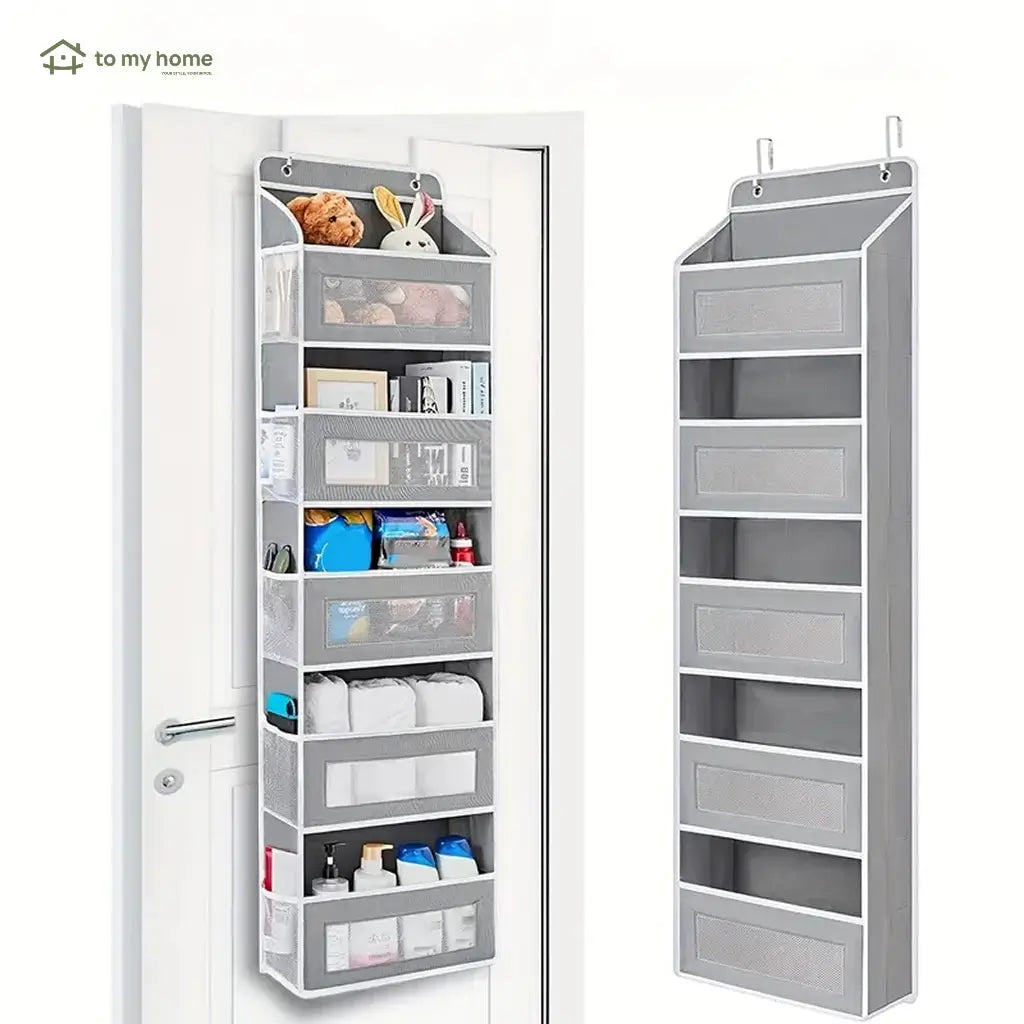 Organizador colgante para puerta de 5 niveles con 10 bolsillos grandes para baño, recámara, clóset y útiles escolares sin ocupar espacio extra