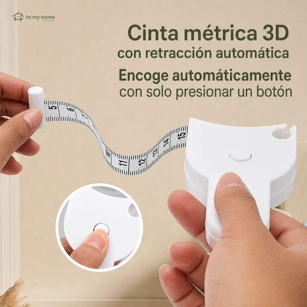 Cinta métrica corporal 3D retráctil de 152 cm con bloqueo para cintura, cadera, busto y brazos en fitness y costura diaria