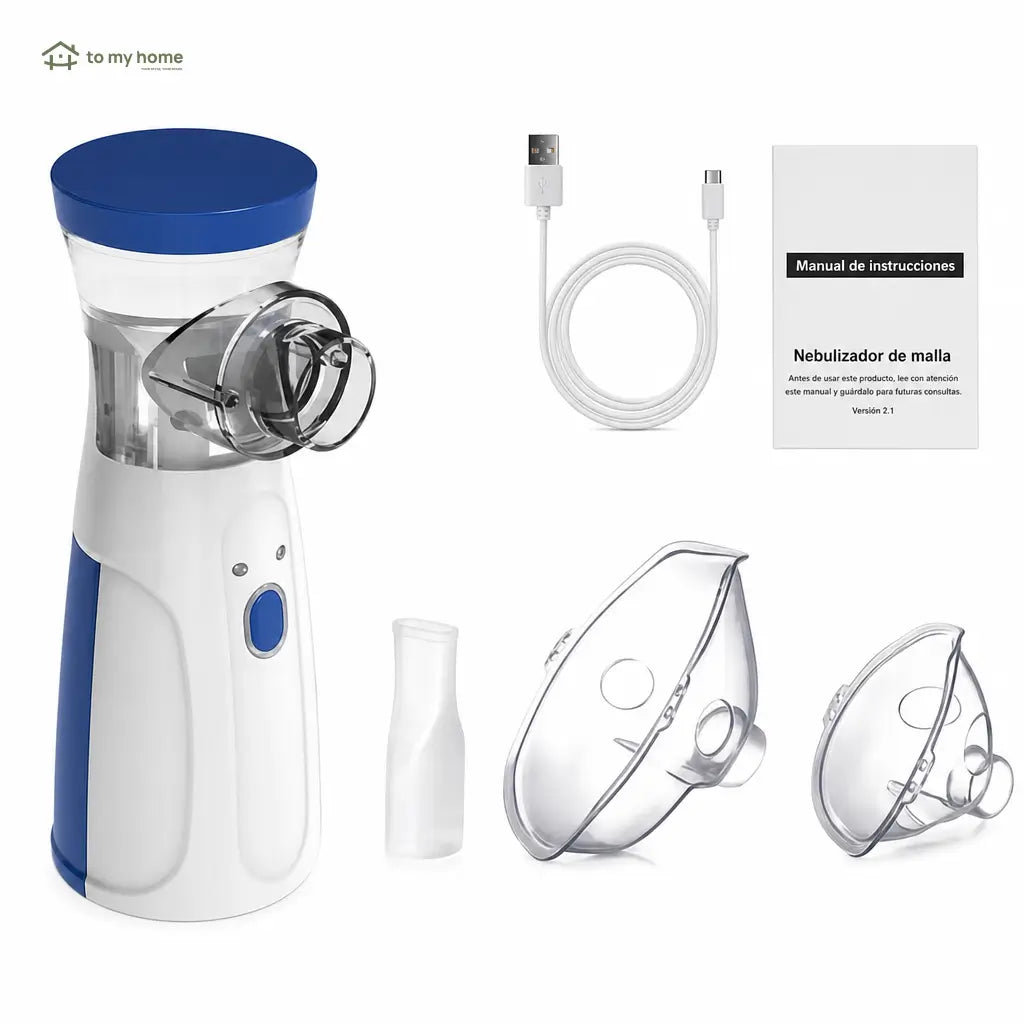 Nebulizador portátil de micro malla ultrasónica recargable, silencioso y ligero para terapia respiratoria de niños y adultos
