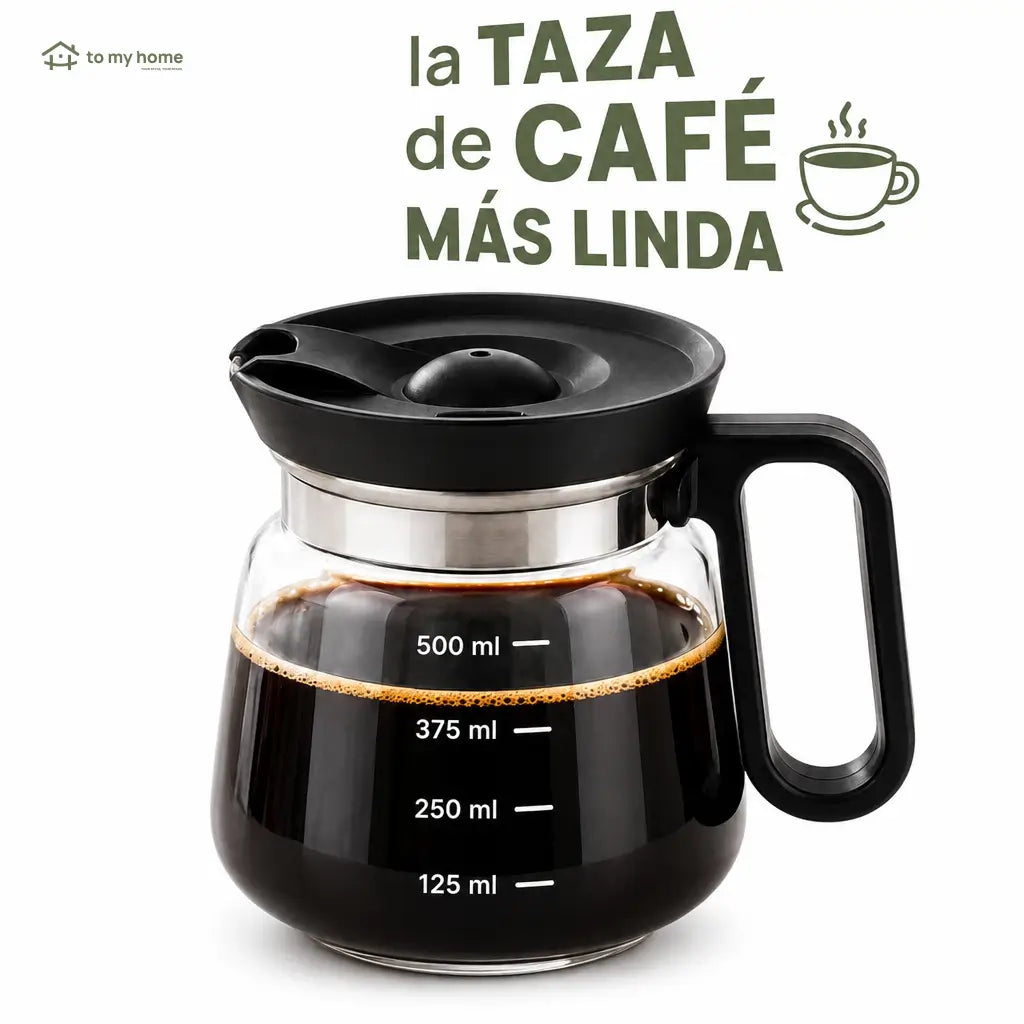 Taza de vidrio 473 ml con tapa para sorber, diseño de cafetera mini, ideal para café, té y regalo creativo