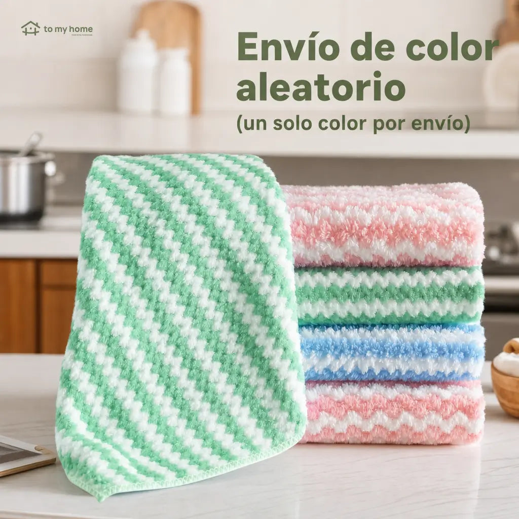 Paños de microfibra absorbentes sin pelusa, paquete de 10 toallas reutilizables para secar trastes y limpiar superficies del hogar sin rayas