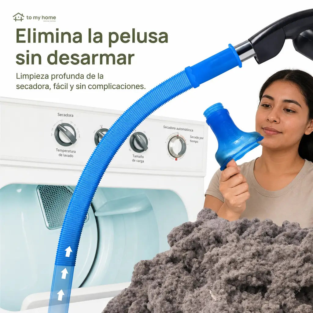 Manguera limpiadora para ductos de secadora compatible con aspiradoras, ideal para quitar pelusa en electrodomésticos y espacios estrechos del hogar diario