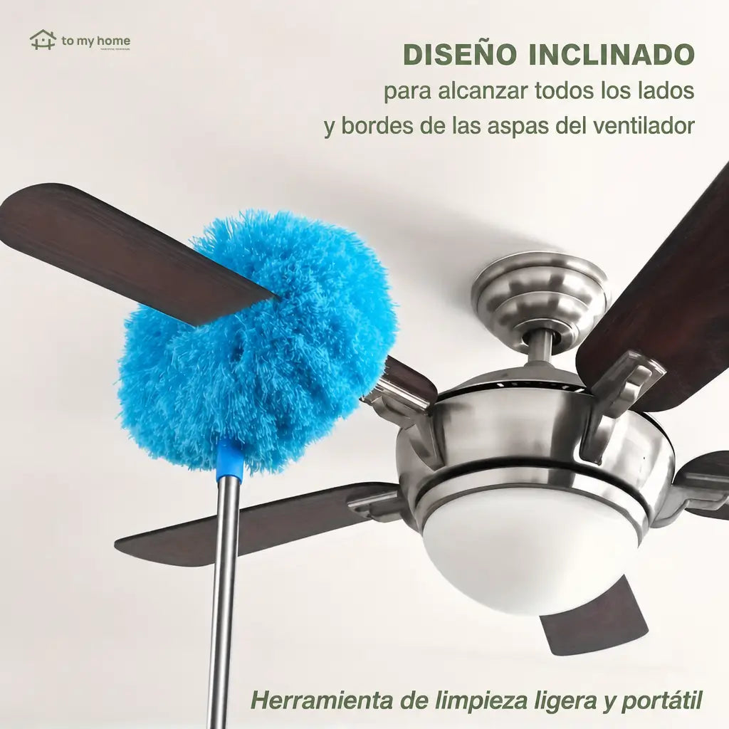 Plumero extensible de microfibra para ventilador de techo, atrapa polvo en aspas, paredes y rincones altos para limpieza ligera diaria
