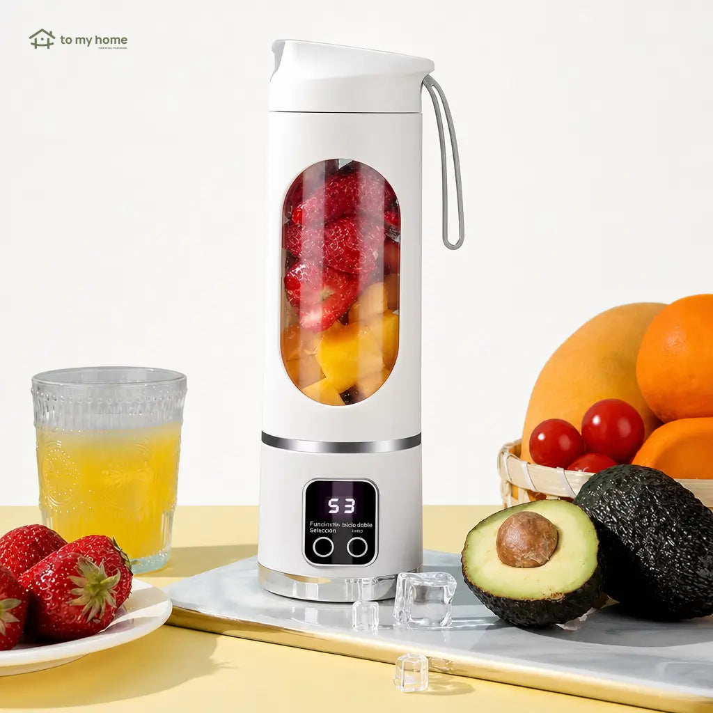 Licuadora portátil recargable con pantalla LED y 3 modos para smoothies, papillas y bebidas en casa o viaje frescas diarias sin derrames
