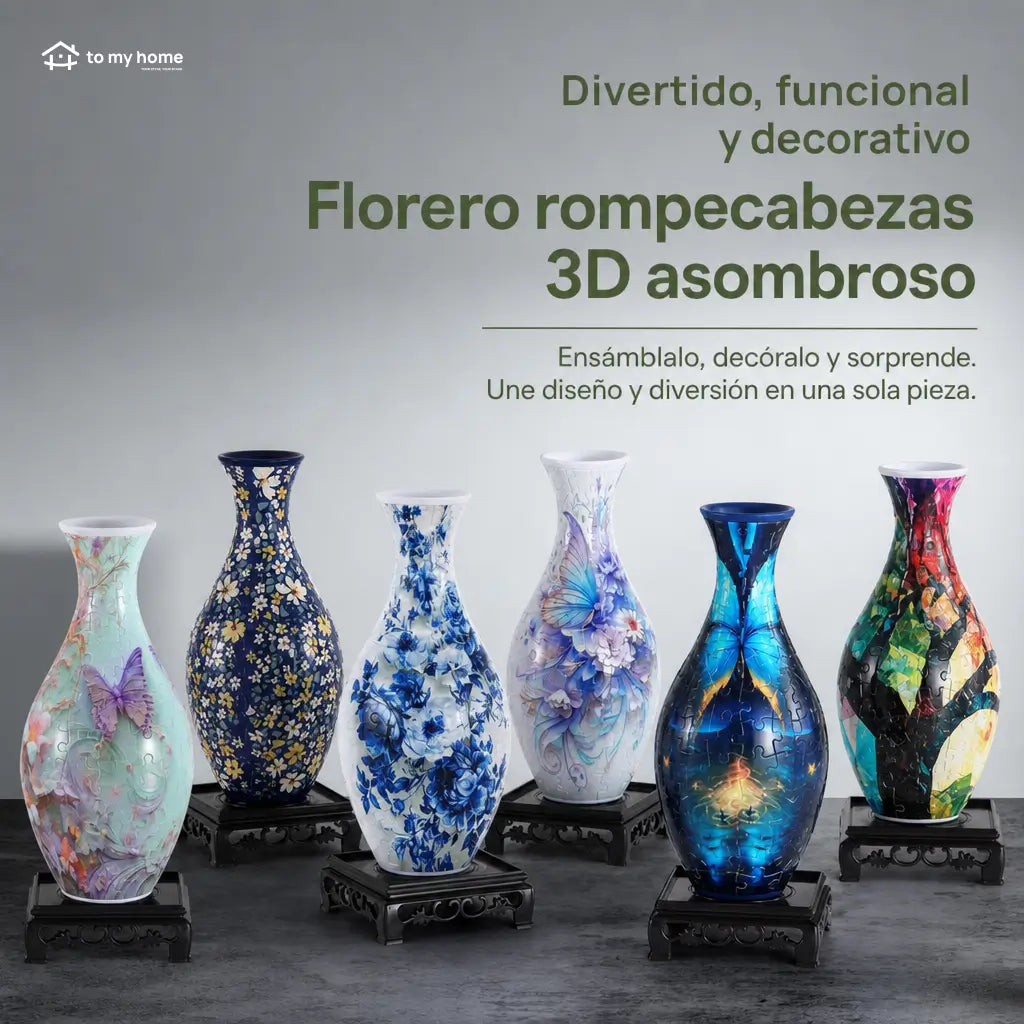 Florero rompecabezas 3D de 160 piezas con vaso desmontable para arreglos florales, decoración creativa en casa y regalo para adultos
