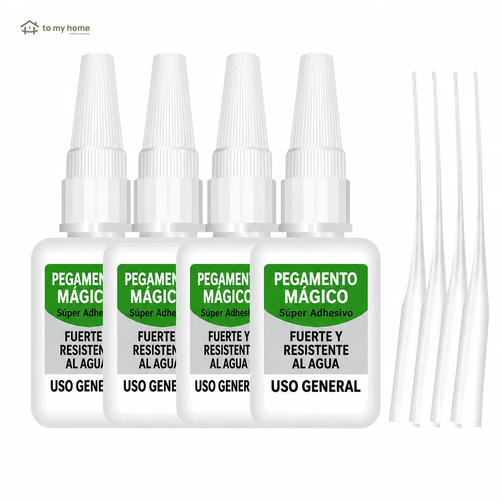 Pegamento instantáneo impermeable de secado rápido, 4 piezas para reparar cerámica, plástico, madera, metal, vidrio y cuero en casa o taller