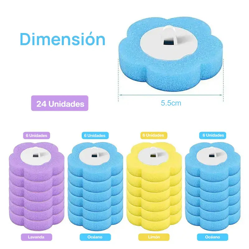 Kit de limpieza para baño con 24 cepillos desechables y soporte, adecuado para inodoro, lavabo, tina y desagües con higiene práctica