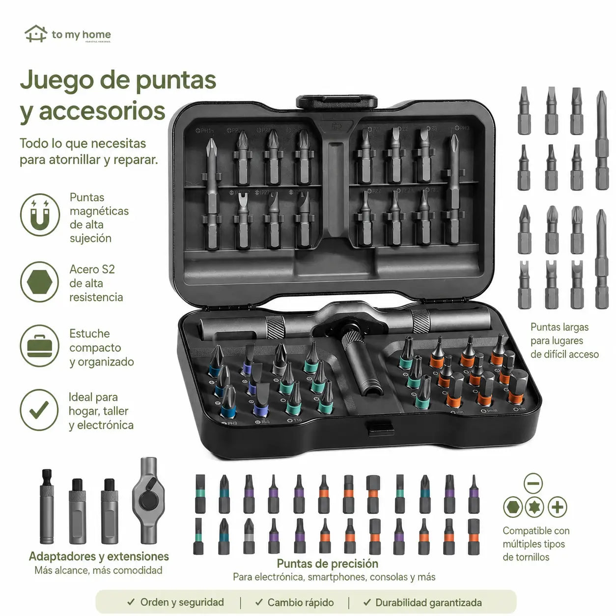 Juego compacto de desarmador con matraca reversible y 24 puntas magnéticas para mantenimiento del hogar, bicicletas, muebles y electrónica