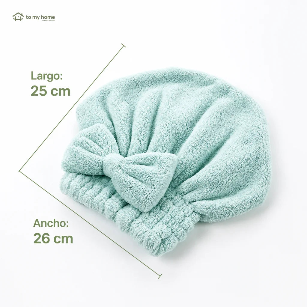 Set de 2 gorros absorbentes para secar cabello con moño, toalla suave reutilizable para ducha y rutina de viaje diaria femenina