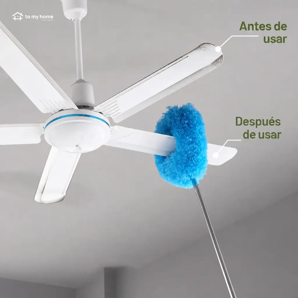 Plumero extensible de microfibra para ventilador de techo, atrapa polvo en aspas, paredes y rincones altos para limpieza ligera diaria