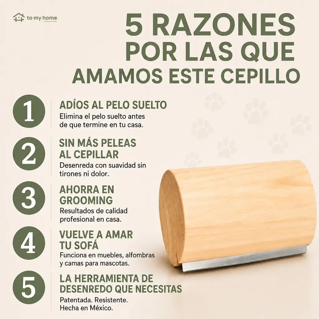 Cepillo deslanador para perros y gatos de 15 cm con mango de madera, ideal para pelo suelto en casa