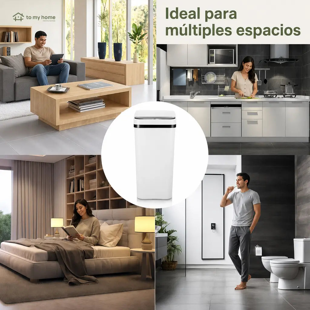 Bote de basura automático 12 L con sensor infrarrojo y tapa hermética para cocina, baño, recámara u oficina en casa