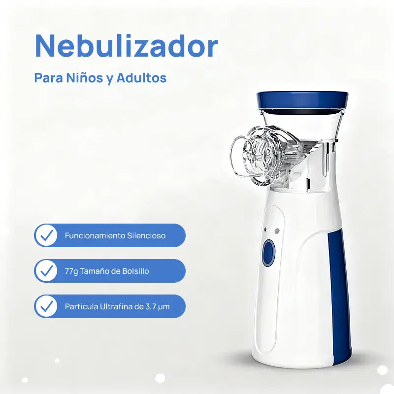 Nebulizador ultrasónico portátil recargable para adultos y niños, con dos modos de uso y función de autolimpieza, alivio rápido y seguro