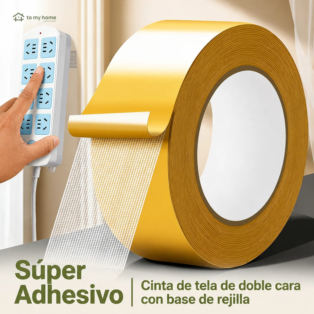 Cinta adhesiva doble cara reforzada impermeable y removible, con agarre fuerte, para fijar alfombras, cuadros, decoración y proyectos del hogar diario