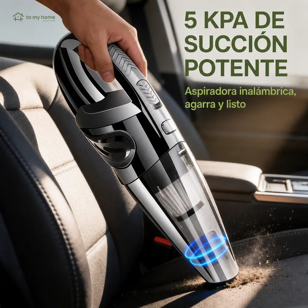 Aspiradora inalámbrica de mano para auto y hogar, succión potente para pelo de mascota, polvo, migas y líquidos con accesorios prácticos