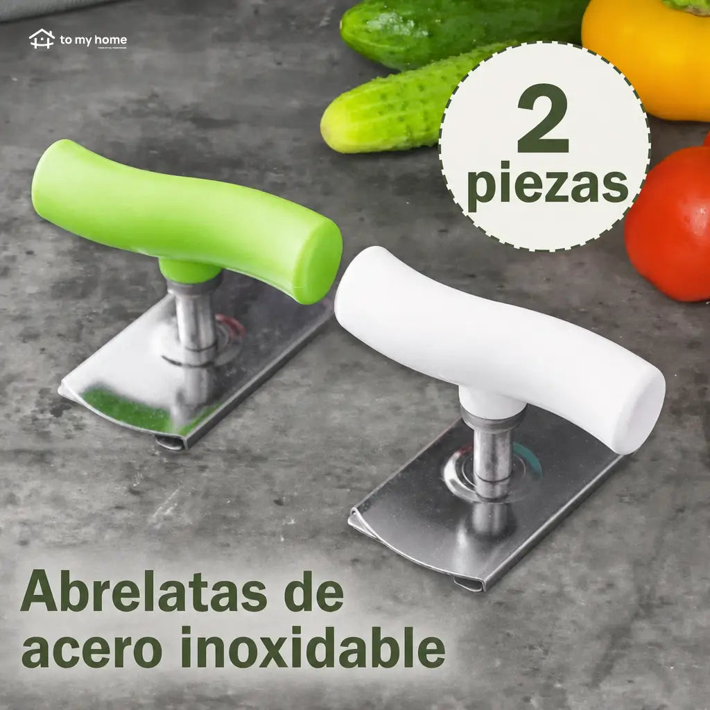 Abridor manual de frascos y tapas ajustable con agarre antideslizante para cocina, adultos mayores y manos débiles, paquete de 2 piezas