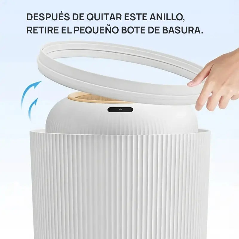 Basura inteligente automática con sensor de movimiento, diseño nórdico moderno, impermeable, ahorro de espacio, mantiene higiene en cocina, baño, oficina o habitación