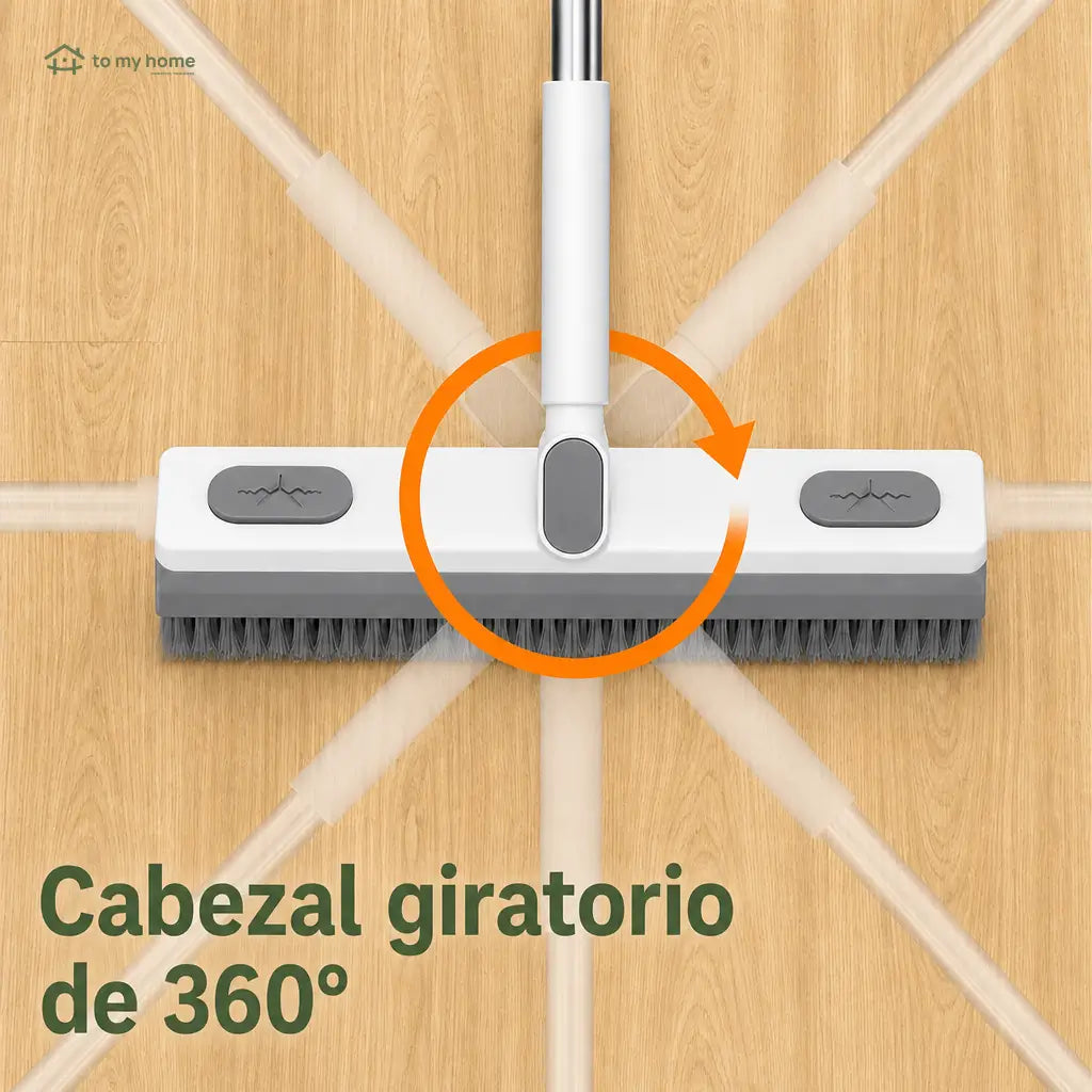 Cepillo limpiador 360° con mango ajustable de acero para pisos, juntas y esquinas