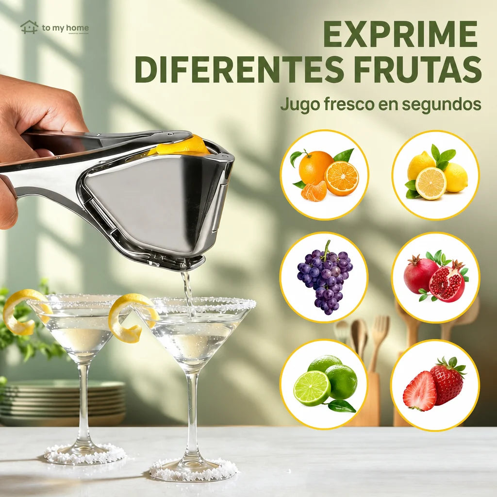 Exprimidor manual de cítricos en acero inoxidable con mango ergonómico para limones, naranjas, cocteles, ensaladas, bebidas y cocina diaria en casa