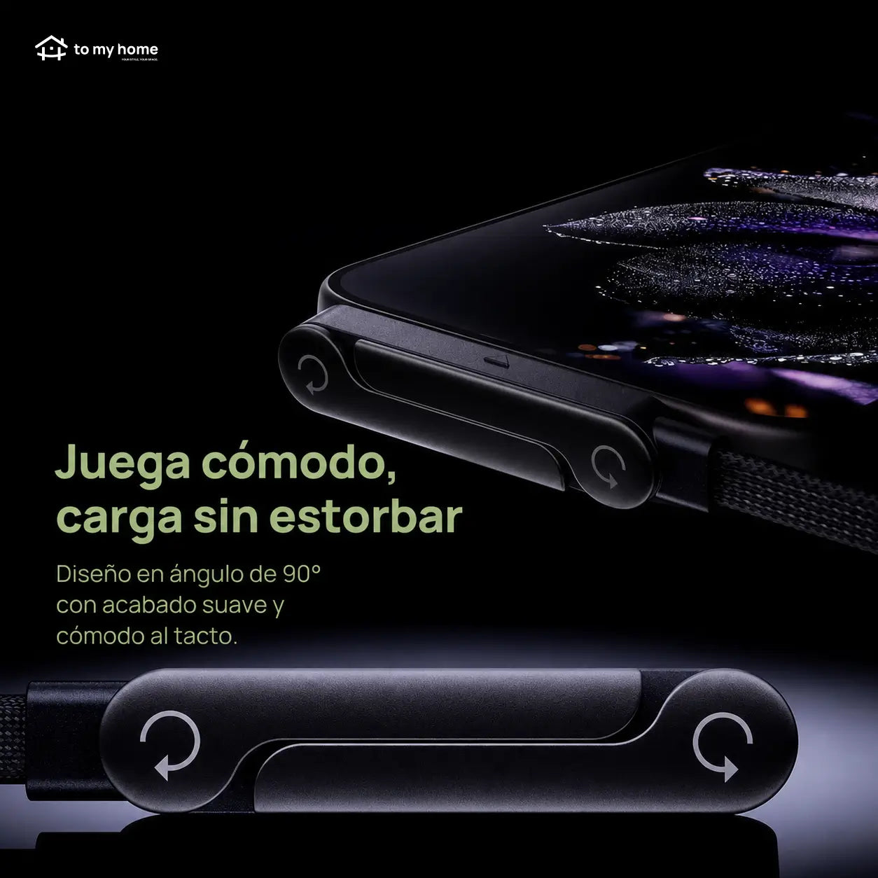 Cable USB-C 240W con soporte oculto, carga rápida y vista vertical u horizontal para celulares, tablets, laptops, gaming, oficina y viajes
