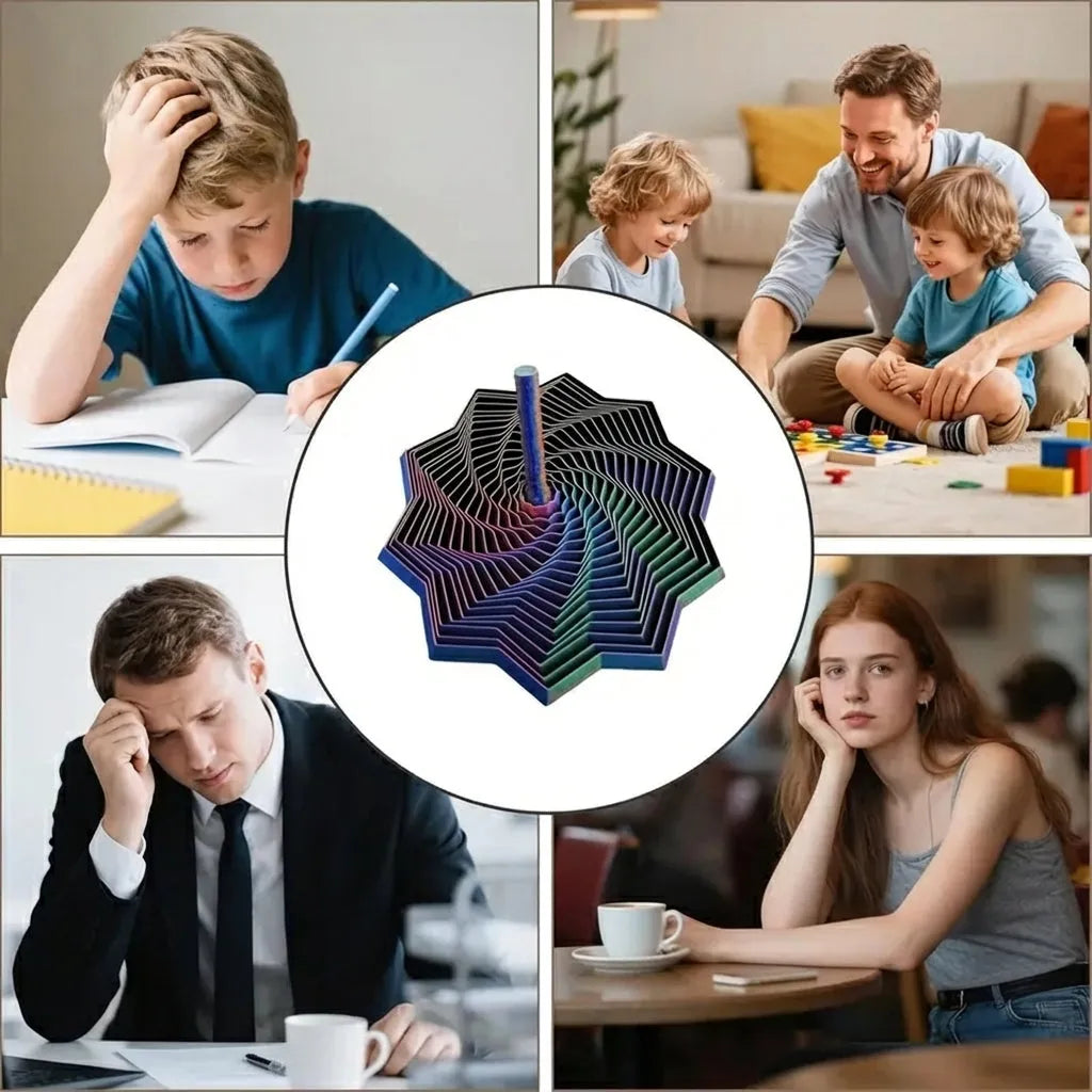 Estrella fidget sensorial 3D expandible anti estrés, movimiento espiral, con asa, tacto suave, efecto relajante, perfecta para aliviar tensión y entretenimiento creativo