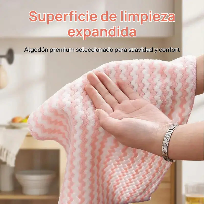 Juego de 10 paños de limpieza de microfibra absorbentes, sin manchas, lavables y reutilizables para cocina, con rendimiento duradero garantizado