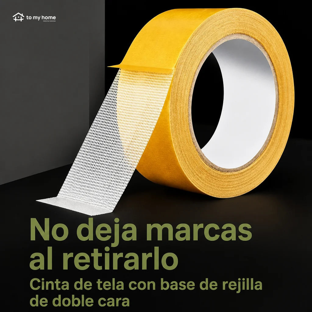 Cinta adhesiva doble cara reforzada impermeable y removible, con agarre fuerte, para fijar alfombras, cuadros, decoración y proyectos del hogar diario