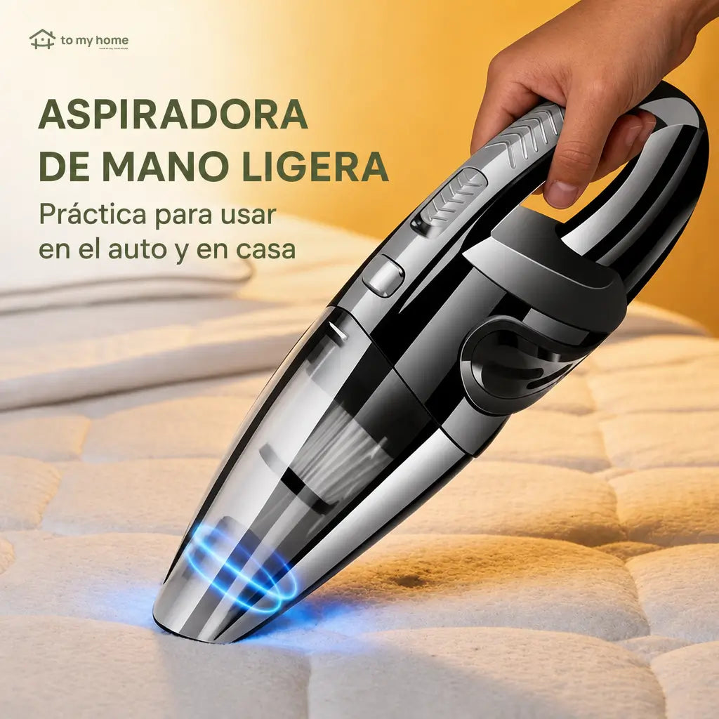 Aspiradora inalámbrica de mano para auto y hogar, succión potente para pelo de mascota, polvo, migas y líquidos con accesorios prácticos