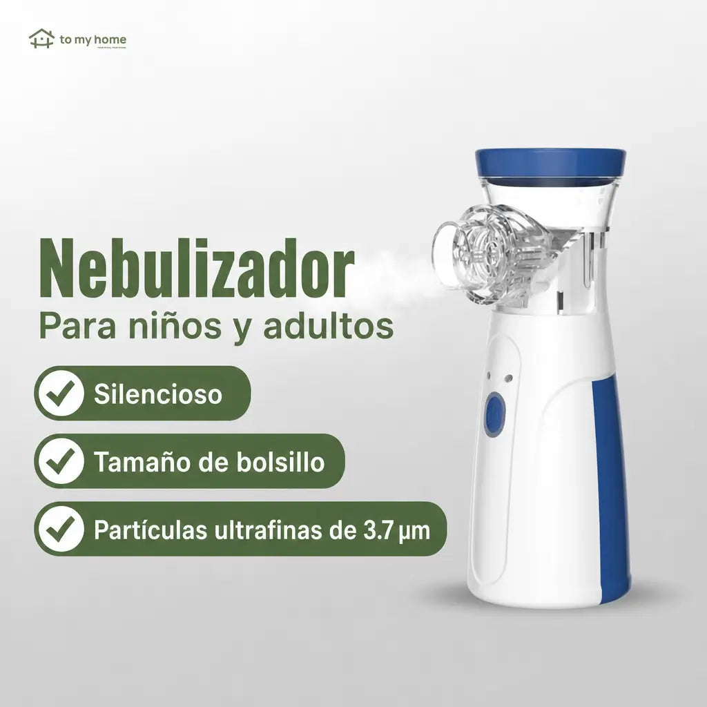 Nebulizador portátil de micro malla ultrasónica recargable, silencioso y ligero para terapia respiratoria de niños y adultos