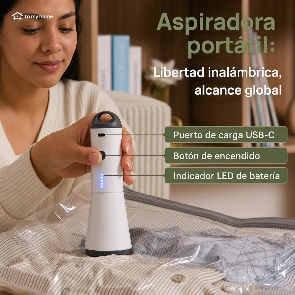 Kit de bolsas al vacío para viaje con bomba eléctrica recargable, compresión rápida para maletas, ropa y artículos voluminosos