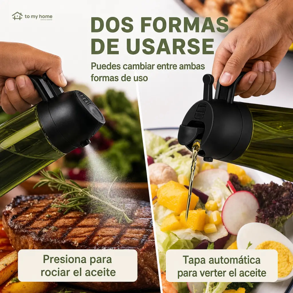 Set de 2 atomizadores de aceite 470 ml en vidrio oscuro, dispensador 2 en 1 para freidora de aire, asador y cocina diaria