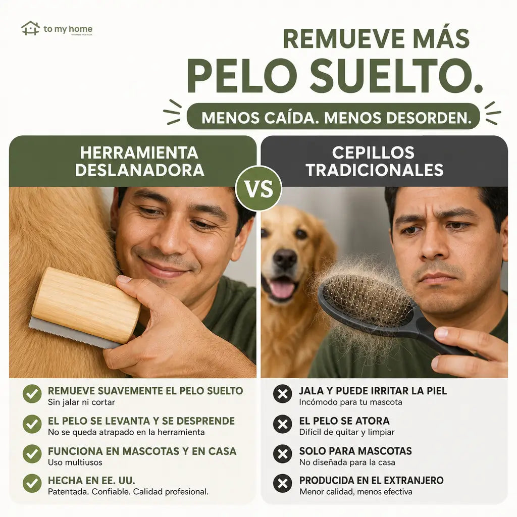 Cepillo deslanador para perros y gatos de 15 cm con mango de madera, ideal para pelo suelto en casa