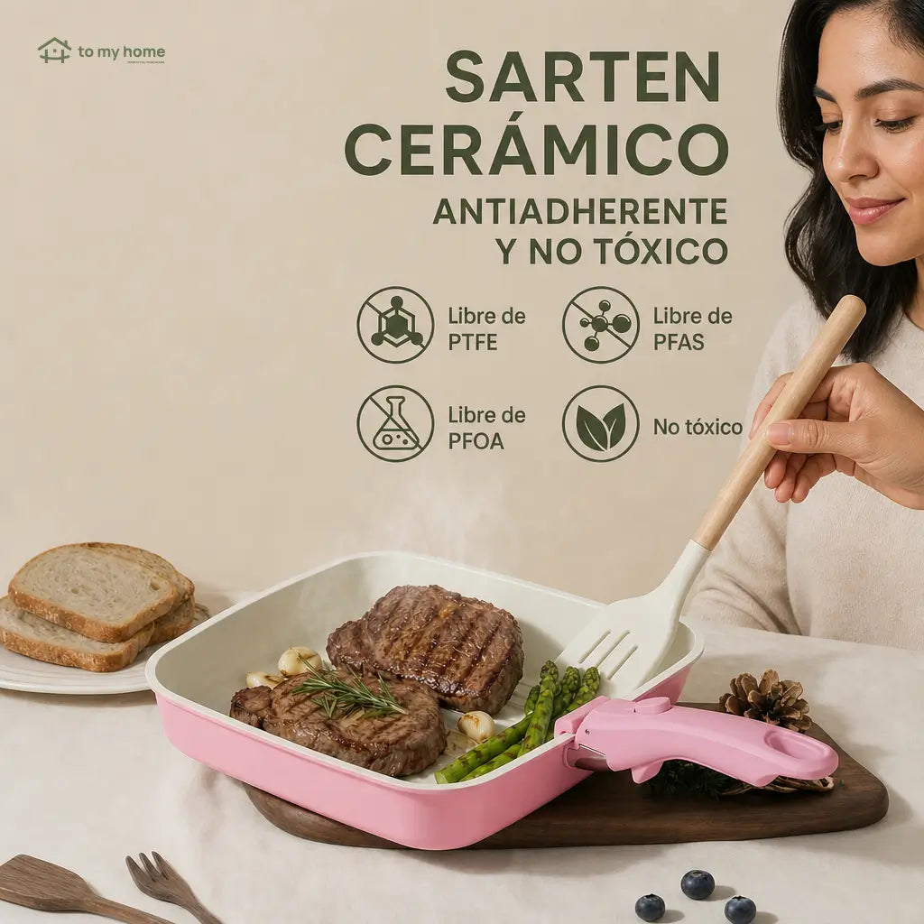 Set de ollas y sartenes cerámicos antiadherentes de 22 piezas con mango desmontable para cocina diaria y espacios pequeños en casa