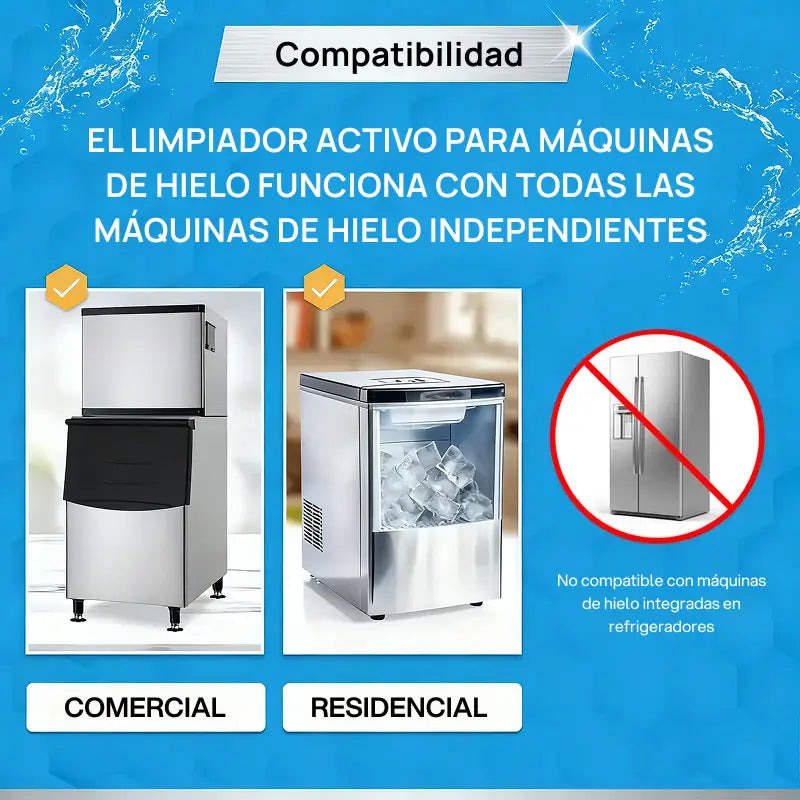 Limpiador en tabletas para máquina de hielo, 24 unidades activas que eliminan sarro de manera segura y eficaz, garantizando hielo puro y limpio