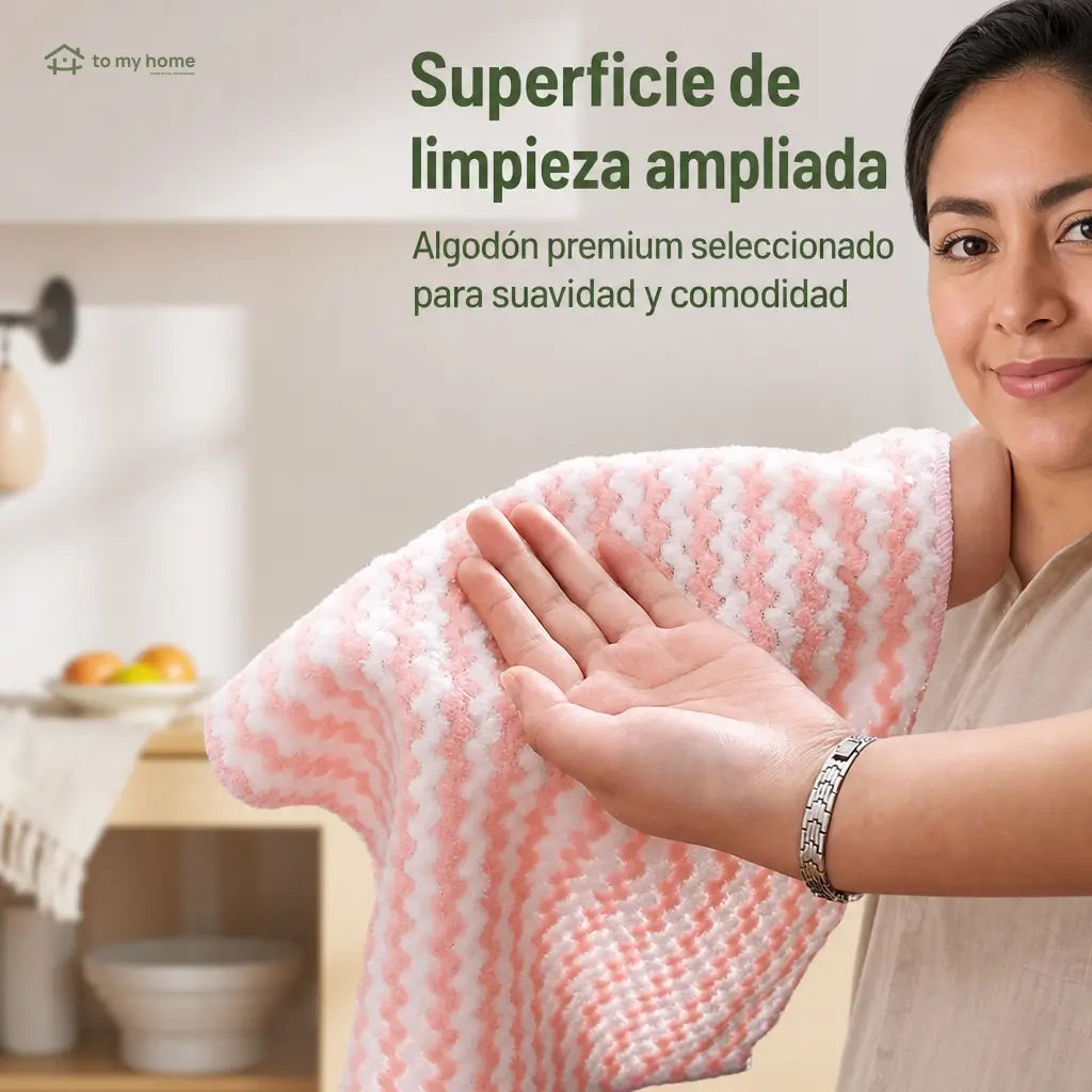 Paños de microfibra absorbentes sin pelusa, paquete de 10 toallas reutilizables para secar trastes y limpiar superficies del hogar sin rayas