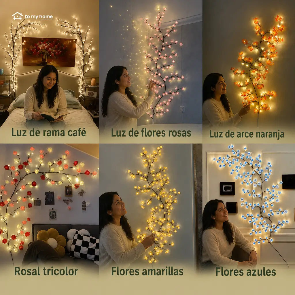 Guirnalda de ramas colgante con 144 luces LED USB, decoración DIY para pared en recámara, sala, fiestas, terraza y jardín