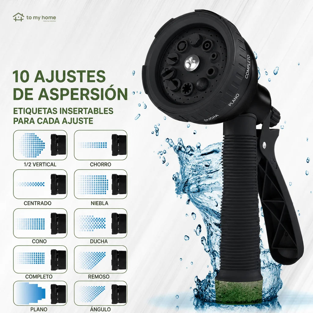 Manguera expandible de jardín 3x con boquilla de 10 patrones para plantas, auto y mascotas