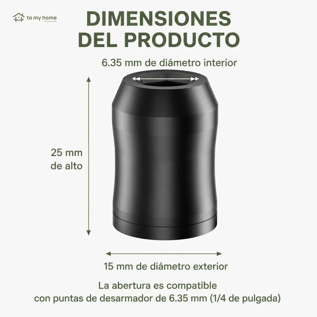 Sujetador magnético removible para tornillos 1/4 6.35 mm, accesorio universal de taladro para construcción, autos y electrónica con puntas hexagonales estándar