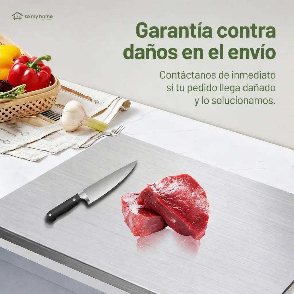 Tabla para picar de acero inoxidable 304, higiénica y antiderrapante para carnes, verduras y masas