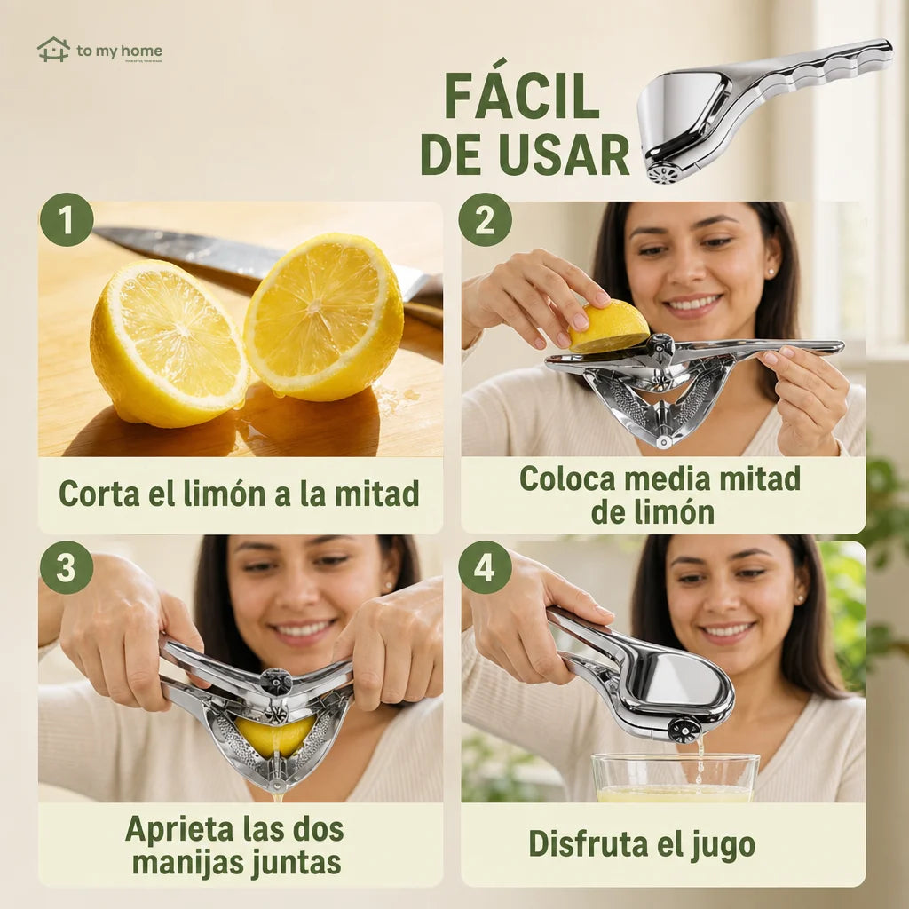 Exprimidor manual de cítricos en acero inoxidable con mango ergonómico para limones, naranjas, cocteles, ensaladas, bebidas y cocina diaria en casa