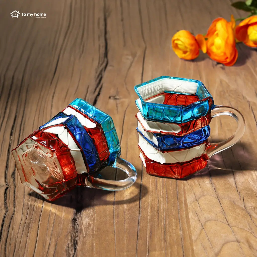 Mug de cerámica tipo libros apilados con pintura 3D multicolor, resistente al calor para amantes de la lectura y coleccionistas creativos