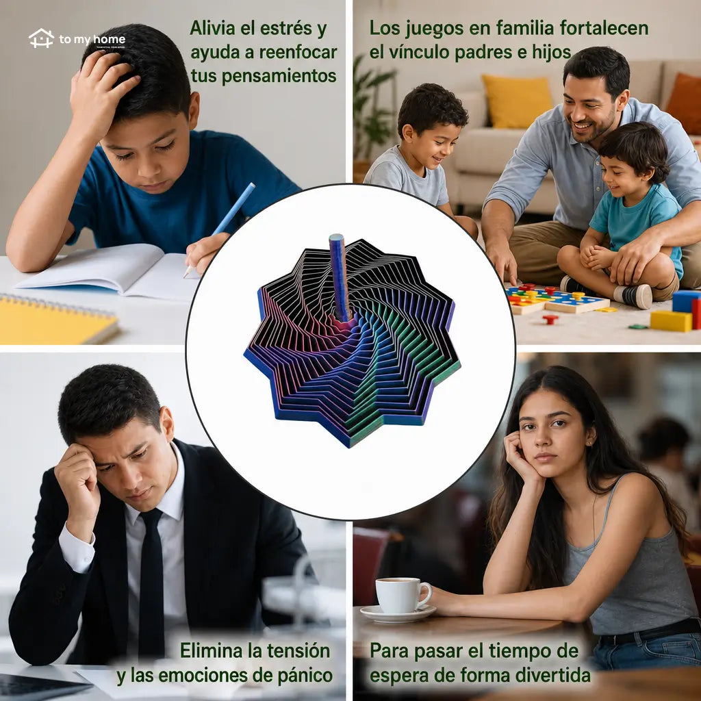 Juguete fidget sensorial 3D en espiral multicolor con mango para reducir estrés y mejorar el enfoque en escritorio, oficina o casa