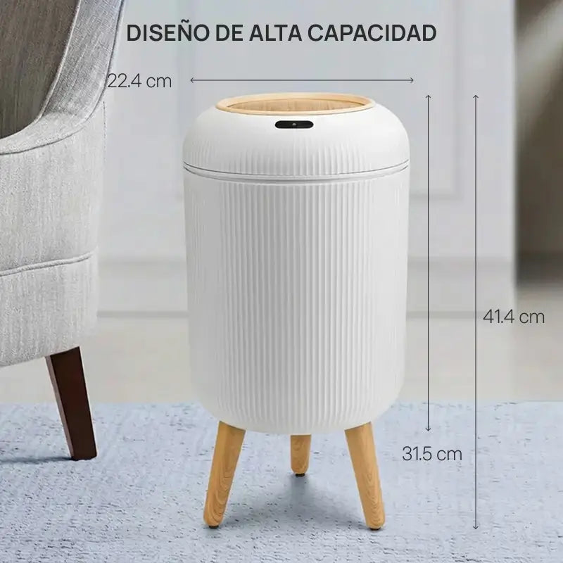 Basura inteligente automática con sensor de movimiento, diseño nórdico moderno, impermeable, ahorro de espacio, mantiene higiene en cocina, baño, oficina o habitación