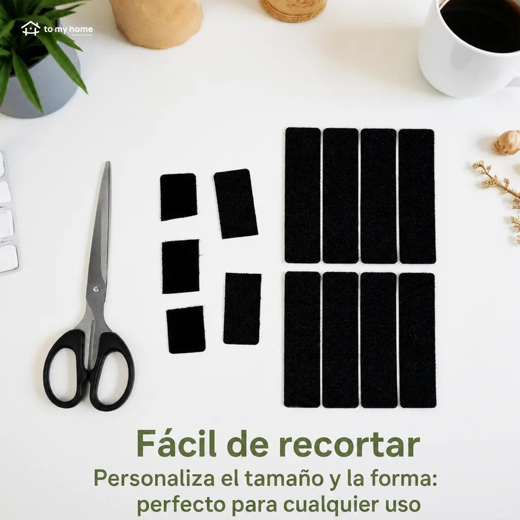 Tiras adhesivas de gancho y felpa doble cara resistentes al agua para colgar cuadros, organizar cables y proyectos DIY