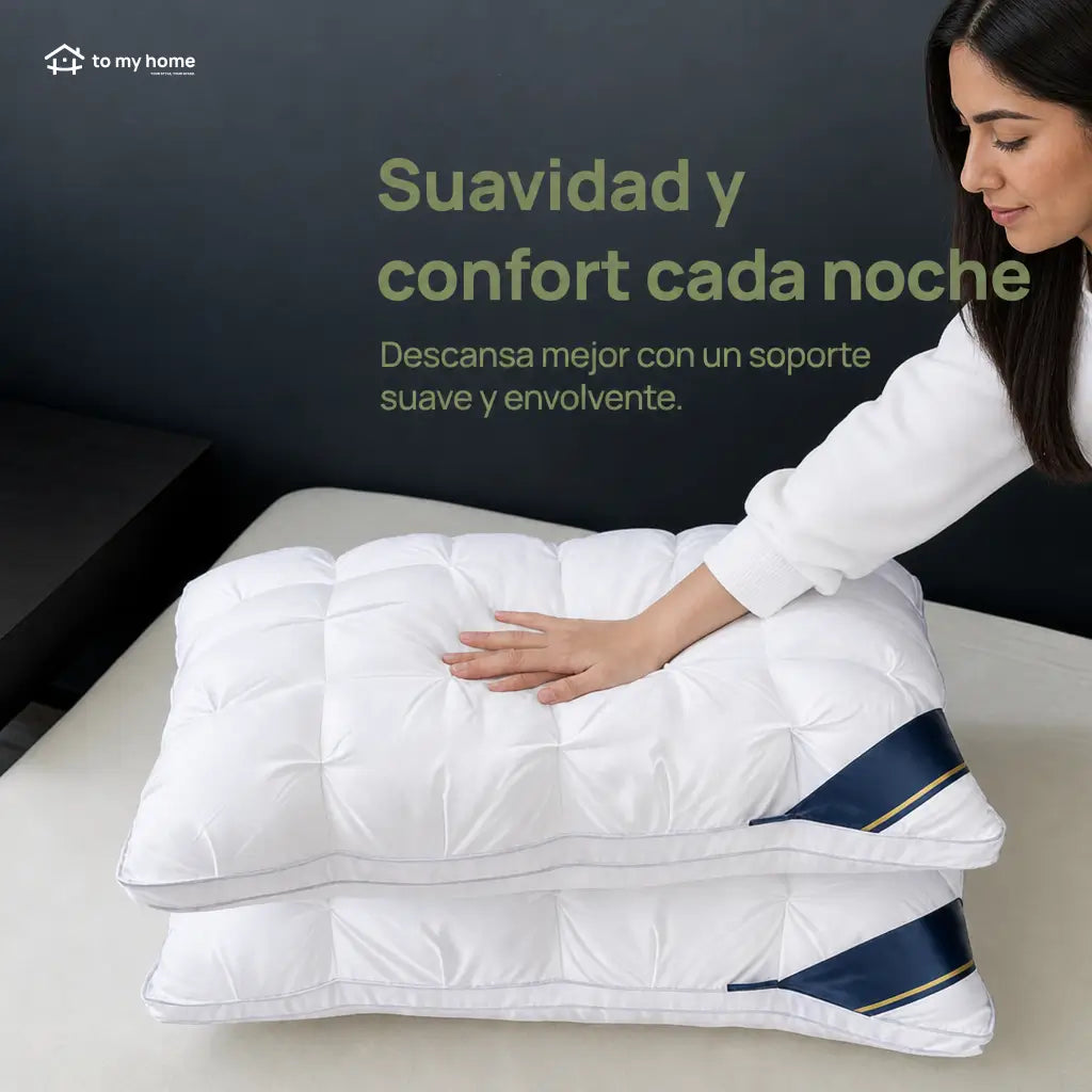 Almohadas de cama tipo hotel con soporte cervical y relleno alternativo de plumón para dormir de lado, boca arriba o boca abajo